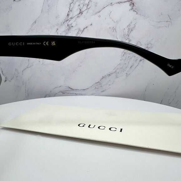 New Gucci Sunglasses Black Gold Square main image 14